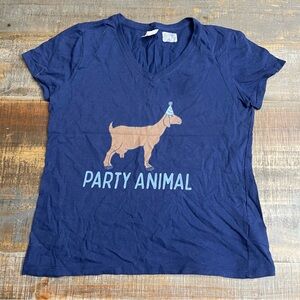 American Eagle/Aerie Women’s Short Sleeve V-Neck Party Animal funny Graphic tee
